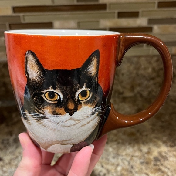 Lang 2009 Piglet Smith Cat Mug with Brown Handle - Picture 1 of 12